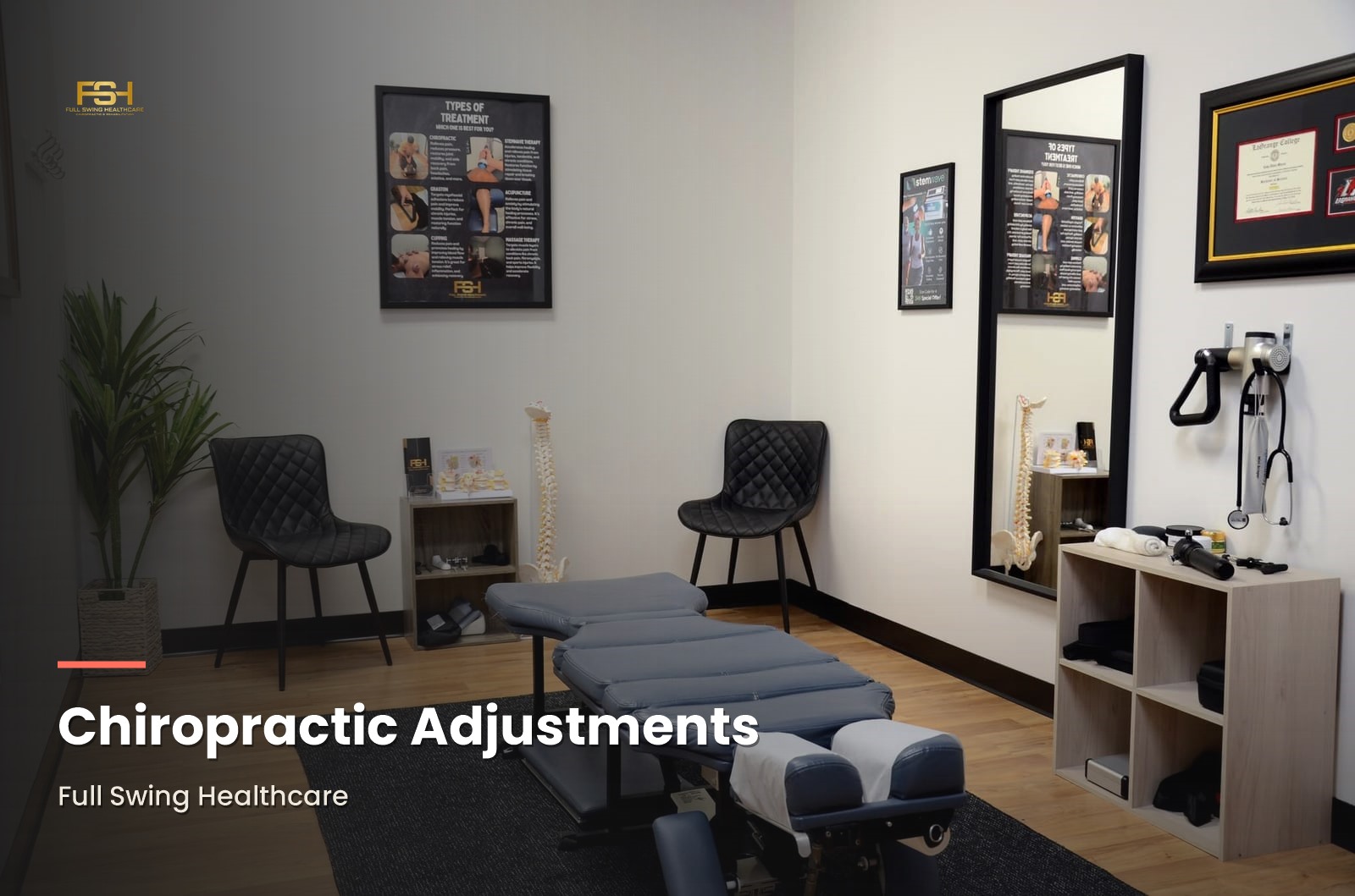 Chiropractic adjustment at Full Swing Healthcare in Jacksonville, FL