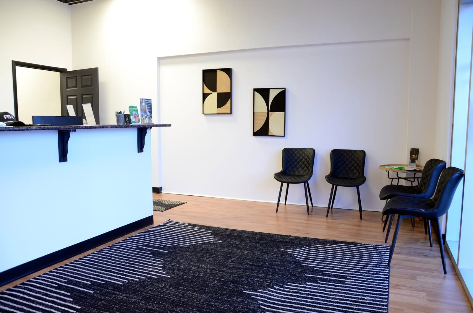 Reception and waiting area at Full Swing Healthcare on Beach Blvd, Jacksonville FL