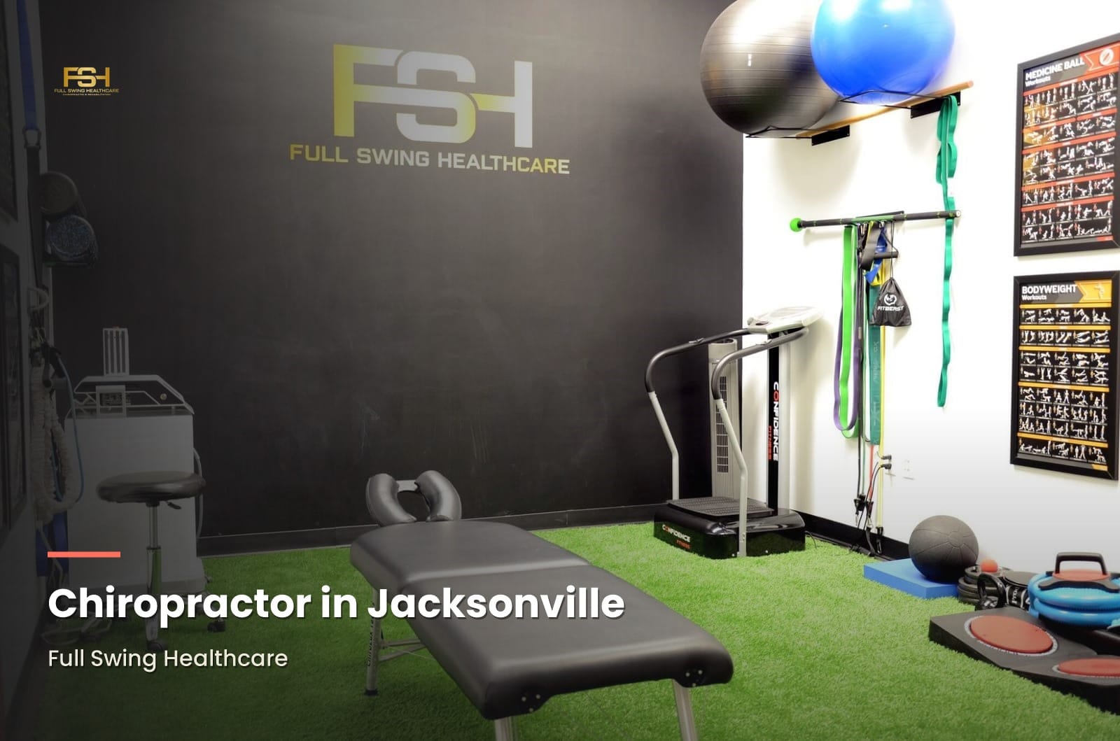 Treatment and rehab room at Full Swing Healthcare, chiropractor in Jacksonville, FL